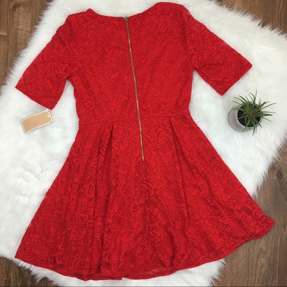 NWT Copper Key Red Lace Fit Flare Skater Dress S - Picture 6 of 6